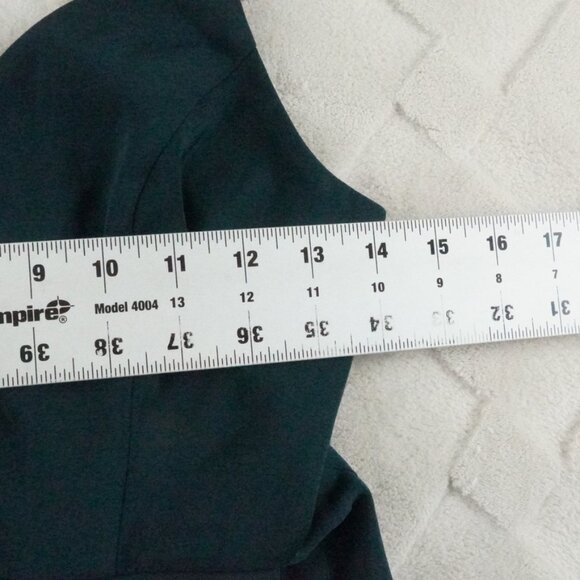 Shona Joy Emerald Green Draped Satin Midi Dress Womens 4 With a Tulip Hem - Picture 5 of 10